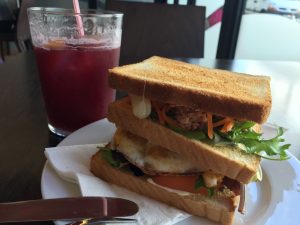 Vegetable sandwich and Sangria